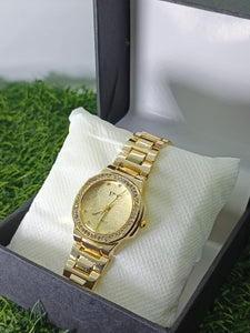 F-Line Classic Gold Crystal Quartz Watch