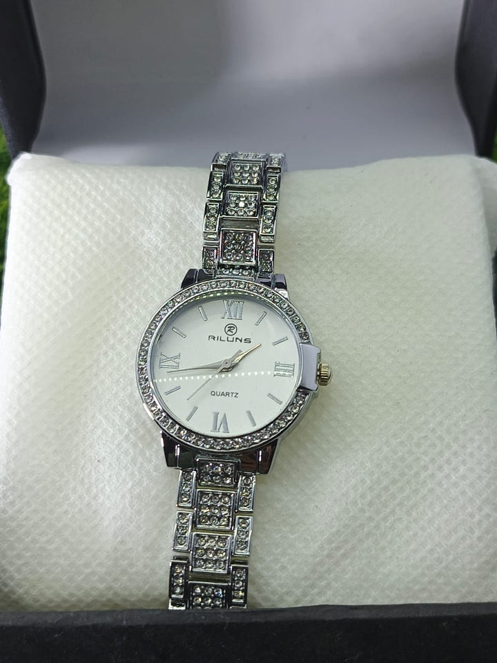 Riluns Elegant Crystal Quartz Watch
