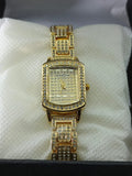 News Time Luxury Gold Crystal Watch